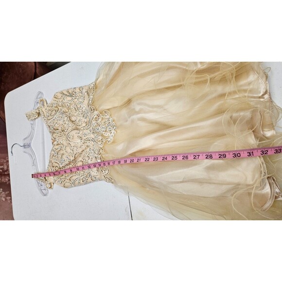 NWT Anny Lee Tan Sleeveless V Neck A Line Embroidered Zip Women's Dress Size S - Picture 4 of 14